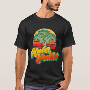 Camiseta Kale Sim Funny Vegetable Vintage Retro 80s Sunset