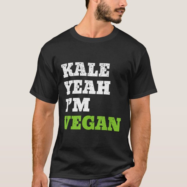Camiseta Kale Sim Im Vegan Funny Vegetarian (Frente)