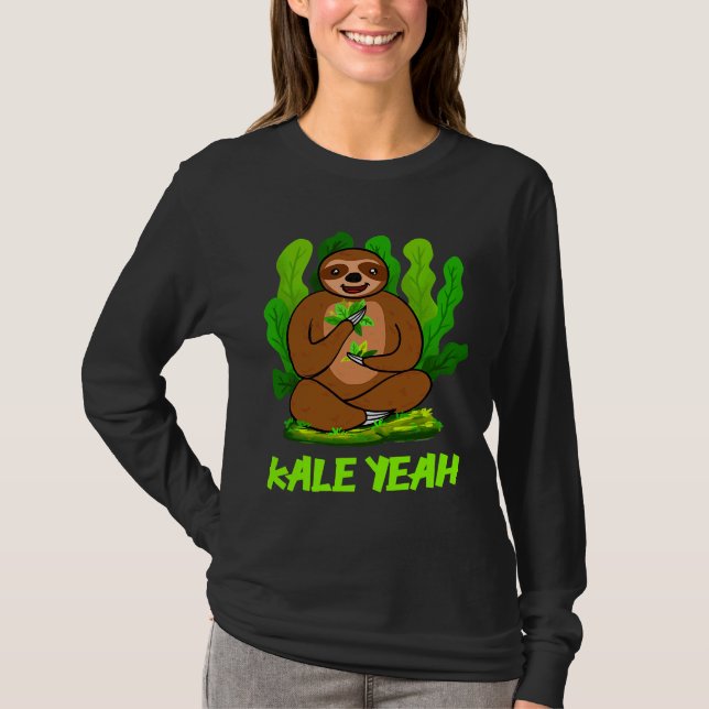 Camiseta Kale Sim Sloth Vegan Vegetarian (Frente)