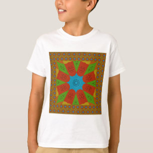 Camiseta Kaleidoscope Bloom Uma Vibrante Cor Impressão Afri