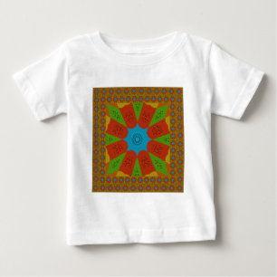 Camiseta Kaleidoscope Bloom Uma Vibrante Cor Impressão Afri