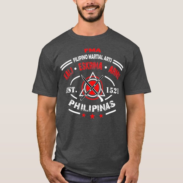Camiseta Kali Filipino artes marciais Arnis Eskrima (Frente)