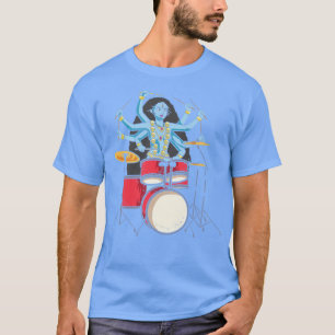 Camiseta Kali Goddese Jogando Tambores - Drumm de Banda de 