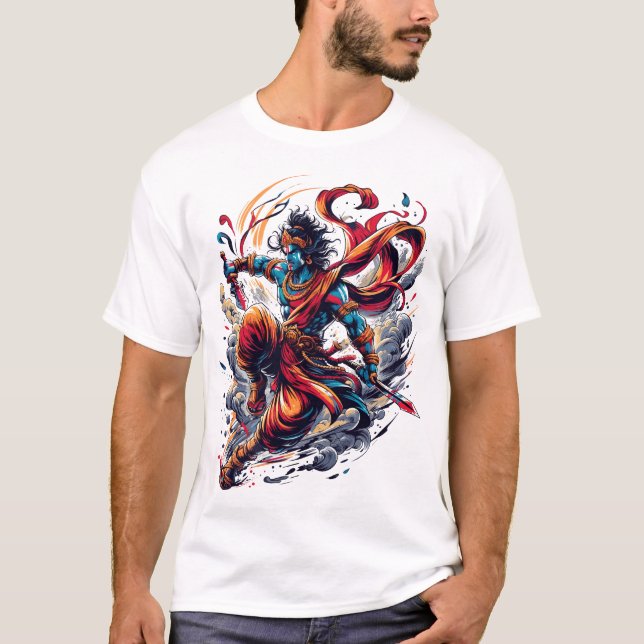 Camiseta Kalki Avatar Deus Yoga Vedic Hindu (Frente)