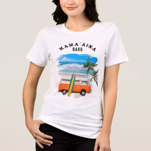 Camiseta Kamaʻaina Oahu Laranja Van Antiga Residente do Hav