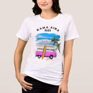 Camiseta Kamaʻaina Oahu Rosa Antiga Van Resident de Havaí