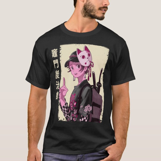 Camiseta Kamado Tanjiro Japonês Demon Slayer Manga Anima A (Frente)