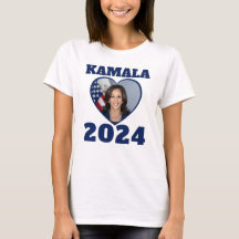 KAMALA 2024 foto coração azul democrata texto