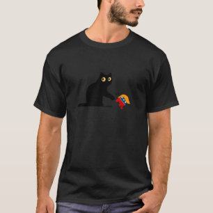 Camiseta Kamala 2024 Gato Negro Vitorioso Elefante Trump En