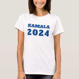 Camiseta KAMALA 2024 texto azul-democrata