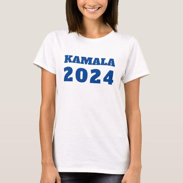 Camiseta KAMALA 2024 texto azul-democrata (Frente)