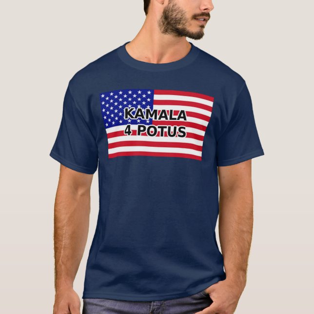 Camiseta KAMALA 4 POTUS - Bandeira Americana (Frente)