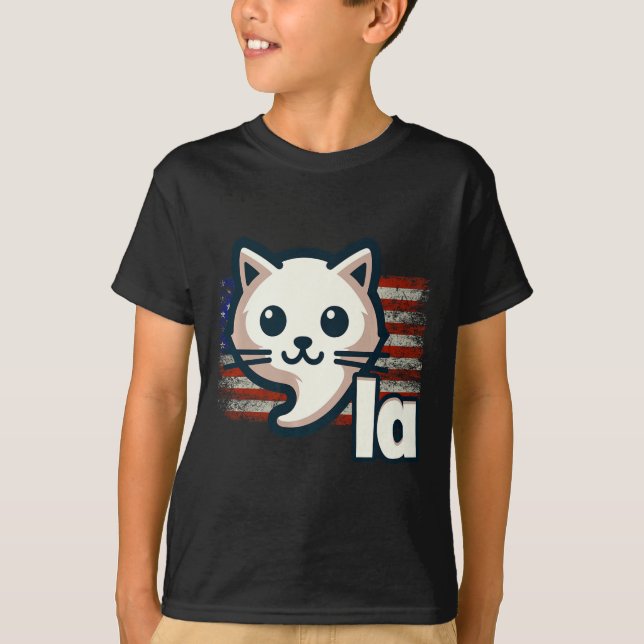 Camiseta Kamala Cat Usa Sinalizador Político (Frente)