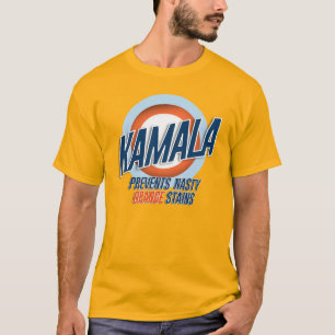 Camiseta Kamala evita manchas de laranja desagradáveis