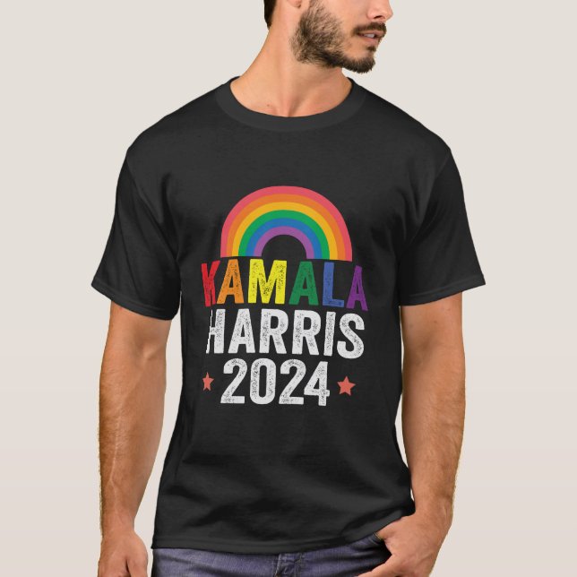 Camiseta Kamala Harris 2024 Lgbtq Eleição Presidente (Frente)