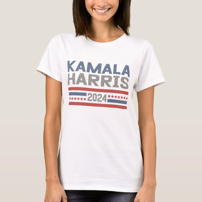 Camiseta Kamala Harris 2024 Para O Presidente Dos EUA Vinta (Frente)