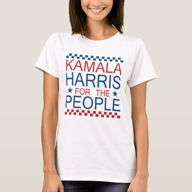 Camiseta Kamala Harris 2024 para o Presidente Vote Tim Walz (Frente)