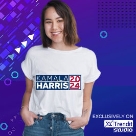 Camiseta Kamala Harris 2024 Presidente Americano Flag Vinta