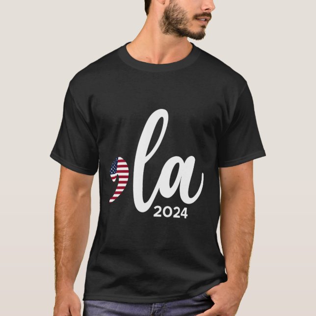 Camiseta Kamala Harris 2024 Presidente Comma La Funny (Frente)