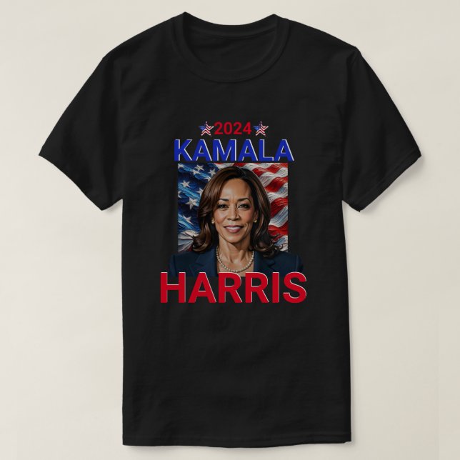 Camiseta Kamala Harris 2024 Red, White e Blue (Frente do Design)