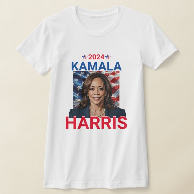 Camiseta Kamala Harris 2024 Red, White e Blue (Postura )