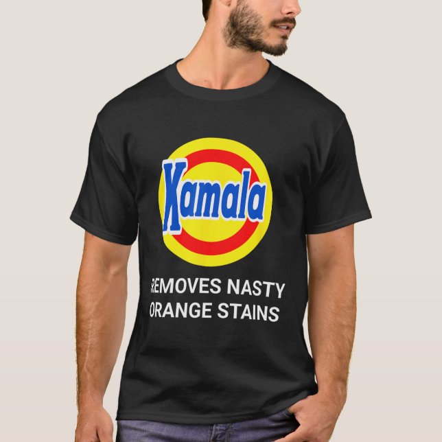 Camiseta Kamala Harris 2024 Remove Bandas Laranja Desagradá (Frente)