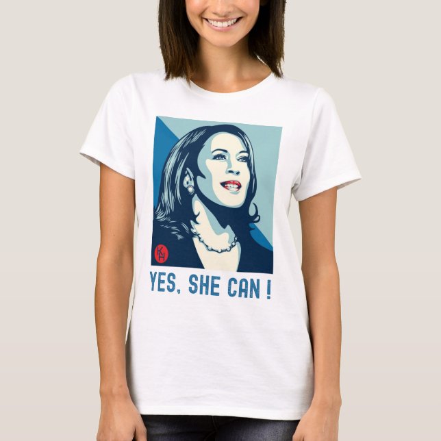 Camiseta Kamala Harris 2024 Sim ela pode (Frente)
