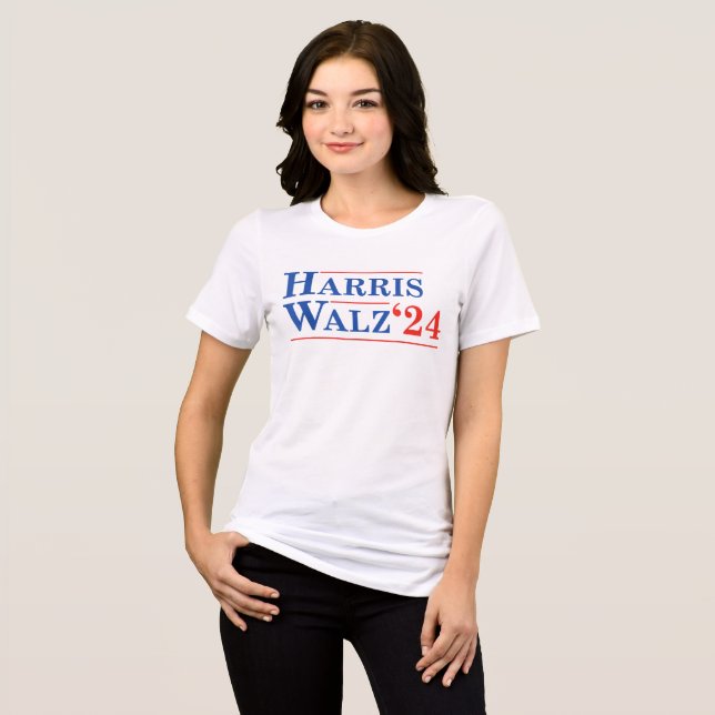 Camiseta Kamala Harris 2024 Tim Walz Valsa (Frente Completa)