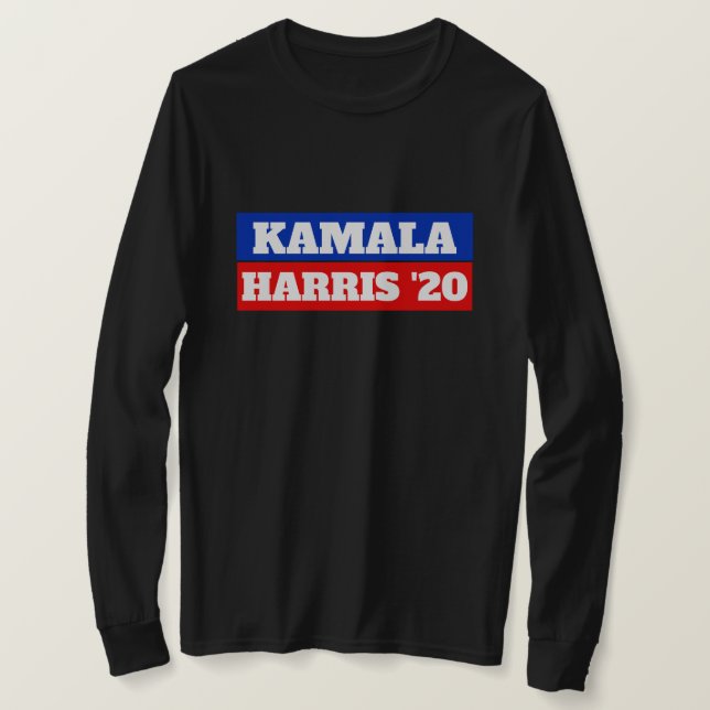 Camiseta Kamala Harris '20 em vermelho, branco e azul (Frente do Design)