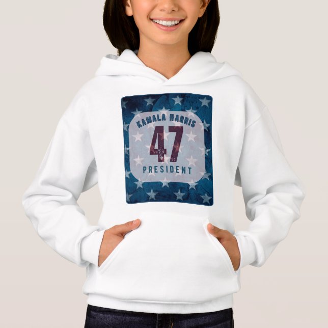 Camiseta Kamala Harris 47 Presidente. Branca (Frente)