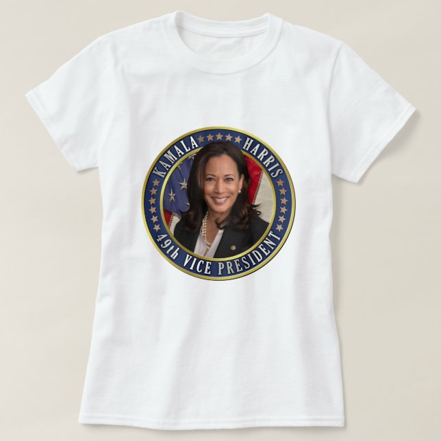 Camiseta Kamala Harris 49º Vice-Presidente Comemorativo (Frente do Design)