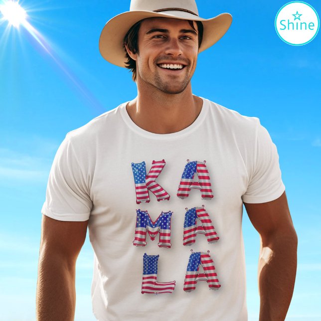 Camiseta Kamala Harris Apoiador dos EUA Bandeira Alphabets (Criador carregado)