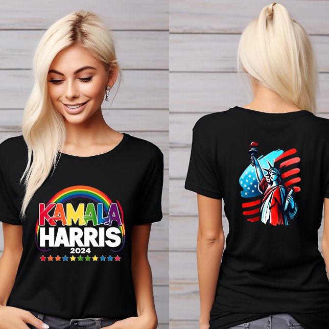 Camiseta "Kamala Harris" - Arco-Íris vibrante (Criador carregado)