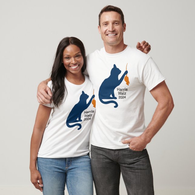Camiseta Kamala Harris Cat w Orange Rat (Unissex)