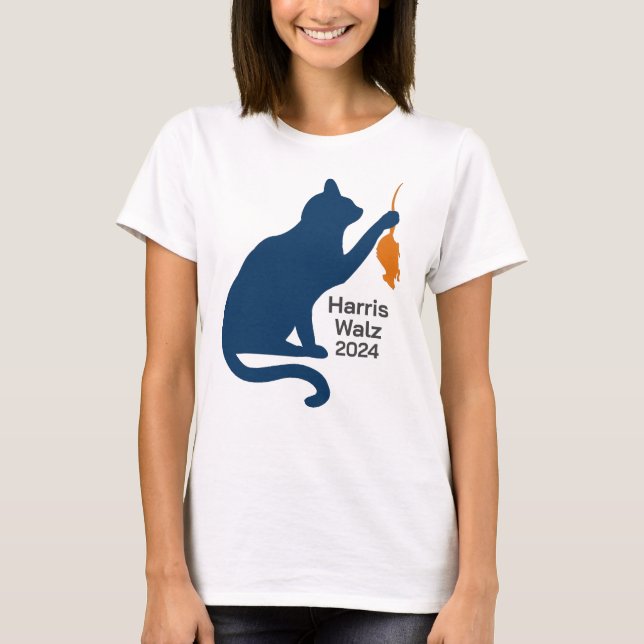Camiseta Kamala Harris Cat w Orange Rat (Frente)