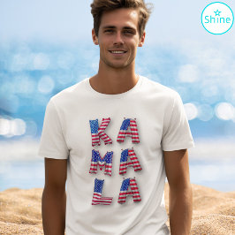 Camiseta Kamala Harris Democratas EUA Flag Balon Alphabets
