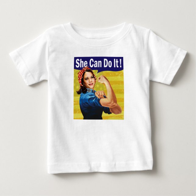 Camiseta Kamala Harris Ela Pode Fazer Isso Baby Jersey Fino (Frente)