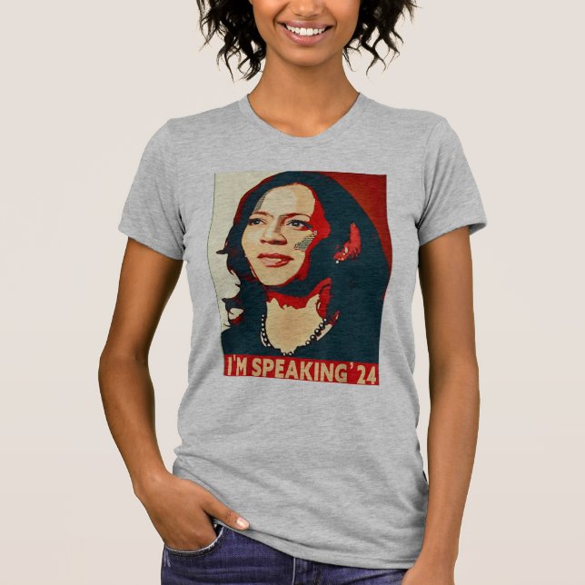 Camiseta Kamala Harris Engraçado, estou falando '24 (Frente)