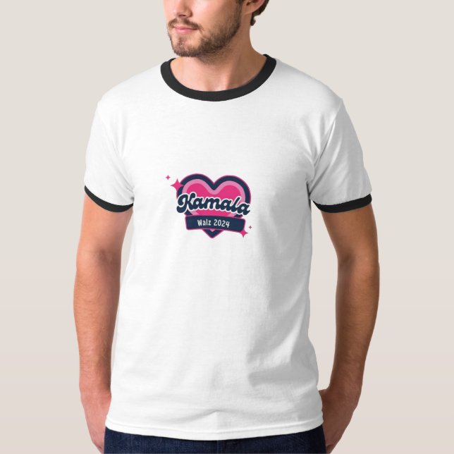 Camiseta Kamala Harris Girly Pink Heart Presidente (Frente)