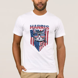 Camiseta Kamala Harris para Presidente 2024 Gato Engraçado
