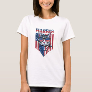 Camiseta Kamala Harris para Presidente 2024 Gato Engraçado