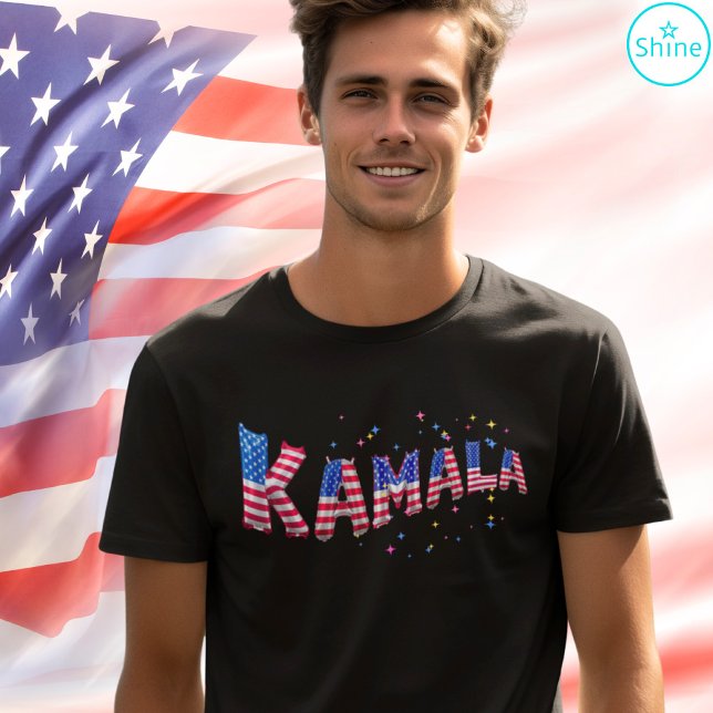 Camiseta Kamala Harris para Presidente dos EUA Flag Balloon (Criador carregado)
