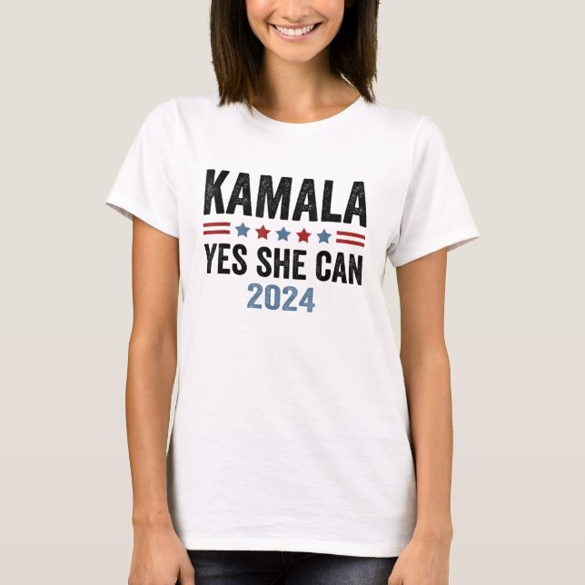Camiseta Kamala Harris Sim Ela Pode Kamala Harris 2024  (Frente)