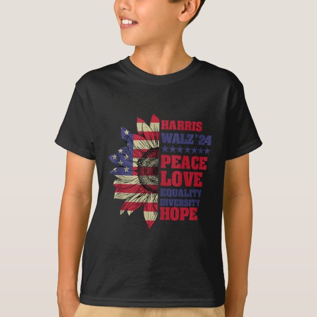 Camiseta Kamala Harris Tim Walz 2024 Peace Lgbt Harris Walz (Frente)