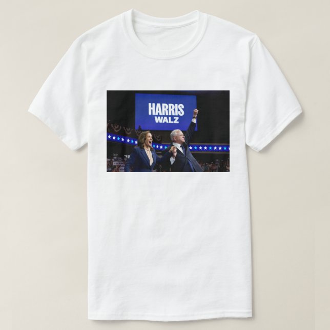 Camiseta Kamala Harris Tim Walz banner (Frente do Design)