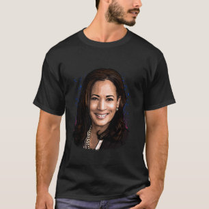 Camiseta Kamala Harris Walz 2024 Ilustração Retrato Salvar