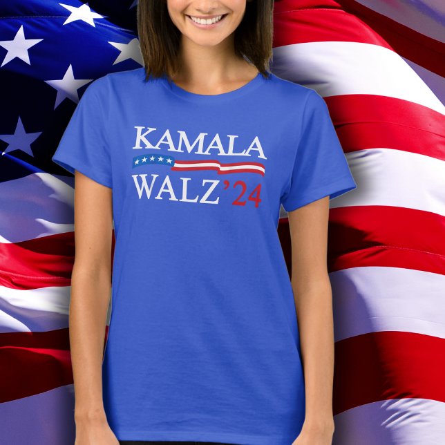 Camiseta Kamala Harris Walz 2024 Obviamente Azul (Criador carregado)