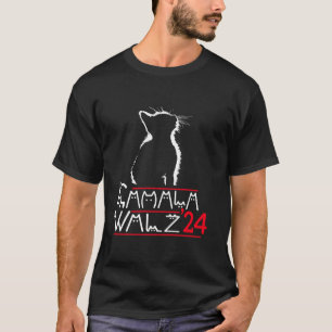 Camiseta Kamala Harris Walz Cat Lettering Engraçado Harris 