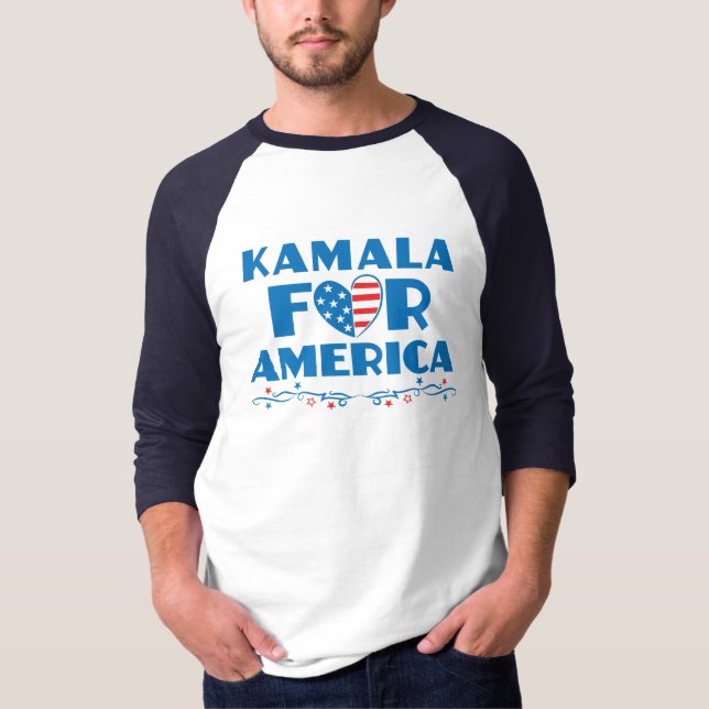 Camiseta Kamala para a América 2024 Presidente Patriótico C (Frente)