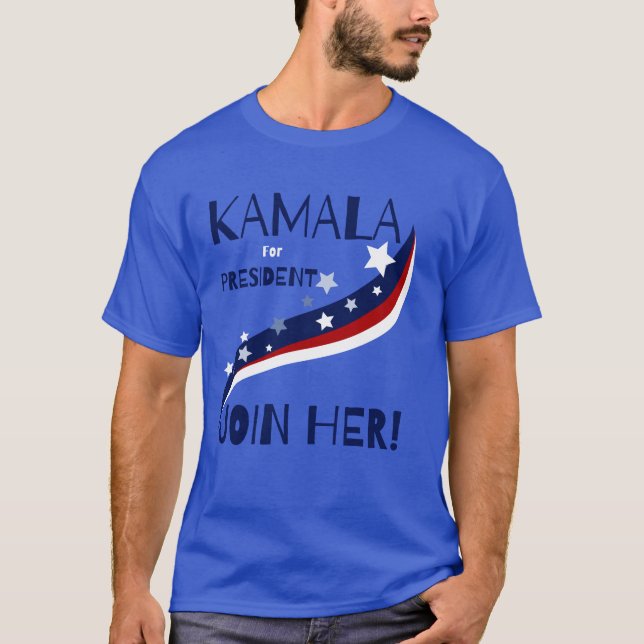Camiseta Kamala Para O Presidente Juntar-Se A Ela! (Frente)